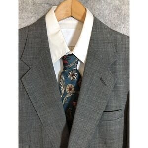 Stanley Blacker Blazer Mens 42R Gray Classic Suit Jacket Two Button Wool Blend